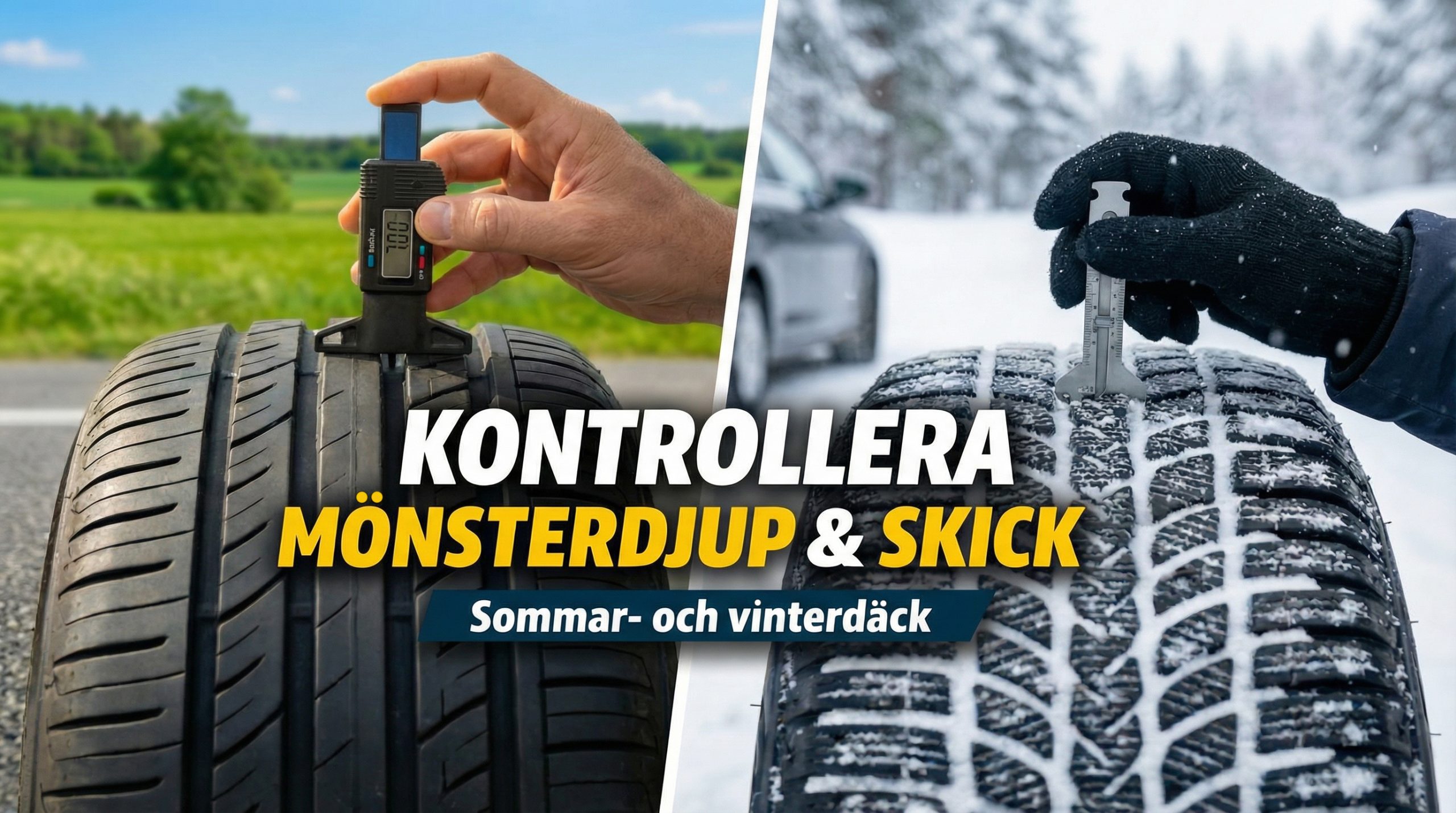 Mönsterdjup på sommar och vinterdäck